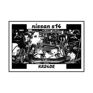 NISSAN SILVIA S14 KOUKI Black 'N White 5 (Black Version) T-Shirt