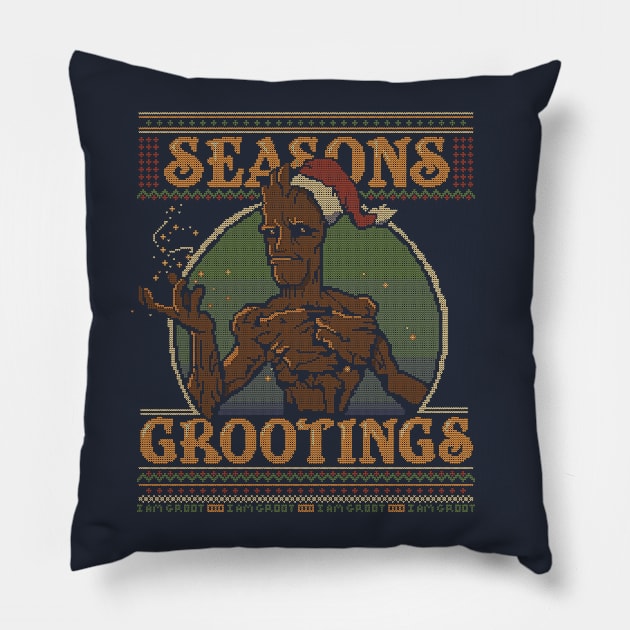 Seasons Grootings Sweater Pillow by FOUREYEDESIGN