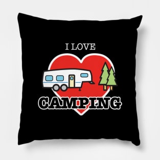 I Love Camping - Heart and Fifth Wheel Pillow