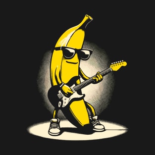 Banana Guitar Rock Music Concert Band Novelty Funny Banana T-Shirt