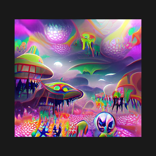 Psychedelic Alien Landscape by Mihadom