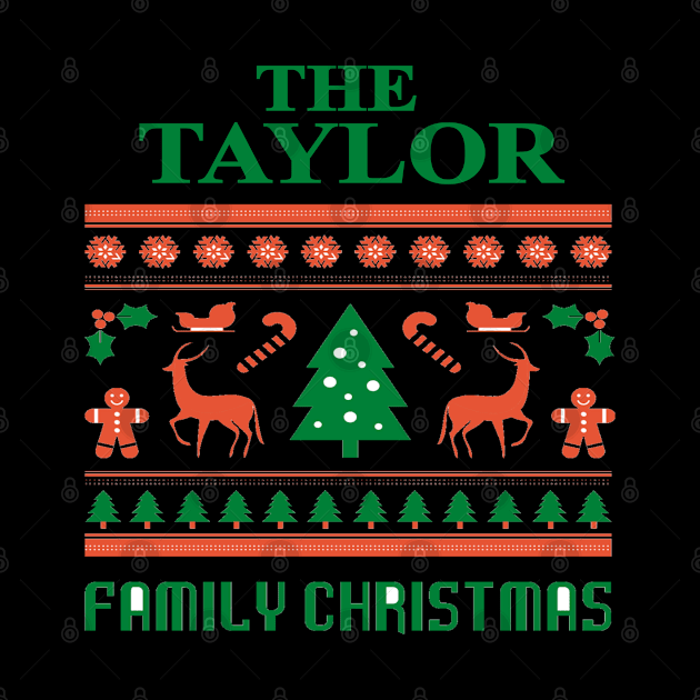 Family Christmas - Groovy Christmas TAYLOR family, Family Christmas T-shirt, Pjama T-shirt by DigillusionStudio