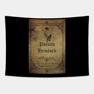 Poison Hemlock Apothecary Ingredient Bottle Label Tapestry