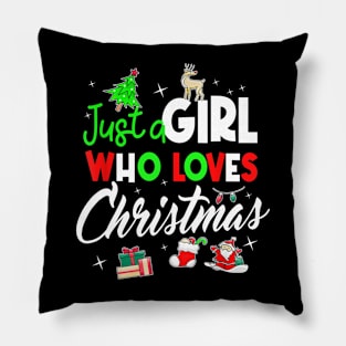 this girl loves christmas Pillow