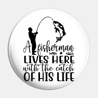 Wishing I Was Fishing - Less Talk More Fishing - Gift For Fishing Lovers, Fisherman - Black And White Simple Font Pin