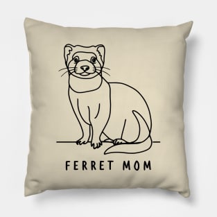 Ferret Mom Line Art Pillow