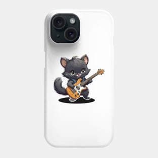Cat With a Bass Guitar Phone Case