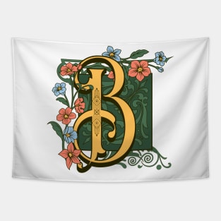 Art Nouveau Letter B, Ornamental Letter B, Art Deco Tapestry