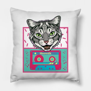 Retro Meowsik-Cat and Music lovers- Pillow