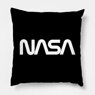 Vintage plain white NASA Worm logo Pillow