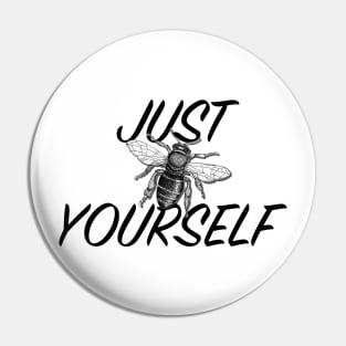 Hand drawn Bee with 3D effect for light background colors with Just bee yourself quote Pin