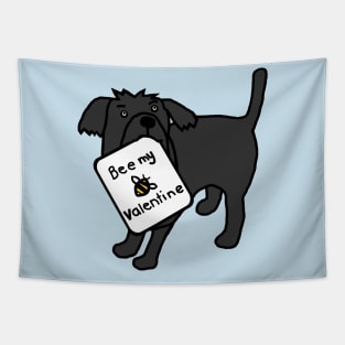 Cute Dog says Bee My Valentine on Valentines Day Tapestry