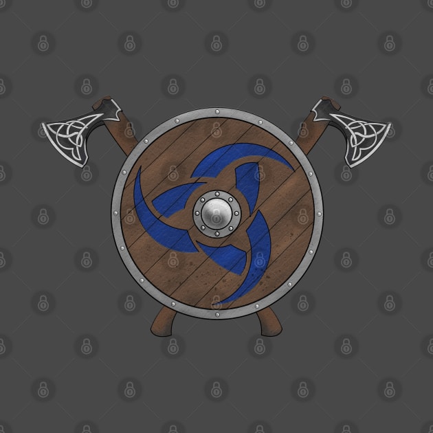 Viking Shield & Axes blue by Pikolik