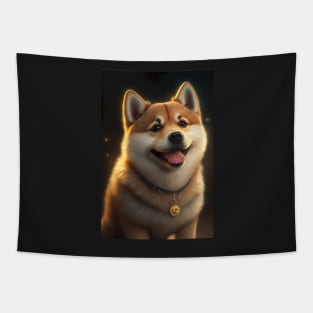 Happy Shiba Inu Dog Tapestry