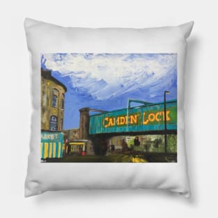 Camden Lock, Dusk, London Pillow