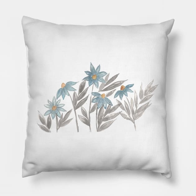 Daisy border Pillow by Kellykubellyboo