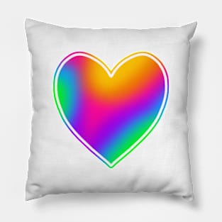 Bright Rainbow Heart Pillow