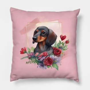 Dachshund Portrait Pillow