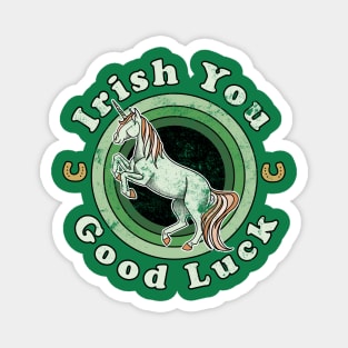 Irish You Good Luck - Vintage St Patricks Day Unicorn Magnet