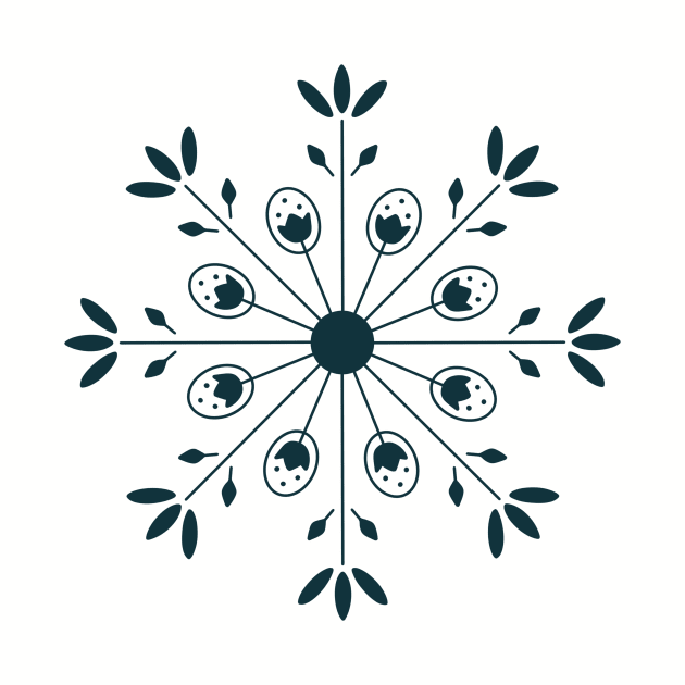 Nordic Inspired Folk Art Snowflake Wheel by SkullFern