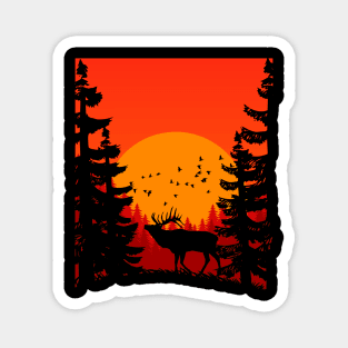 deer in the forest Magnet