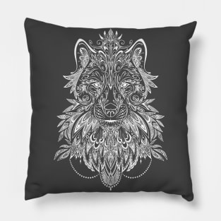 Wolf Mandala Pillow