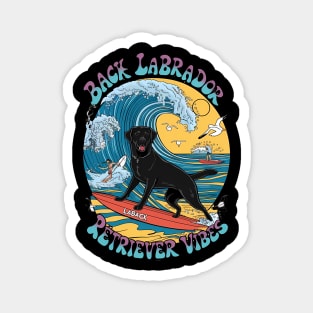 The Surfing Pup Black Labrador Retriever Magnet