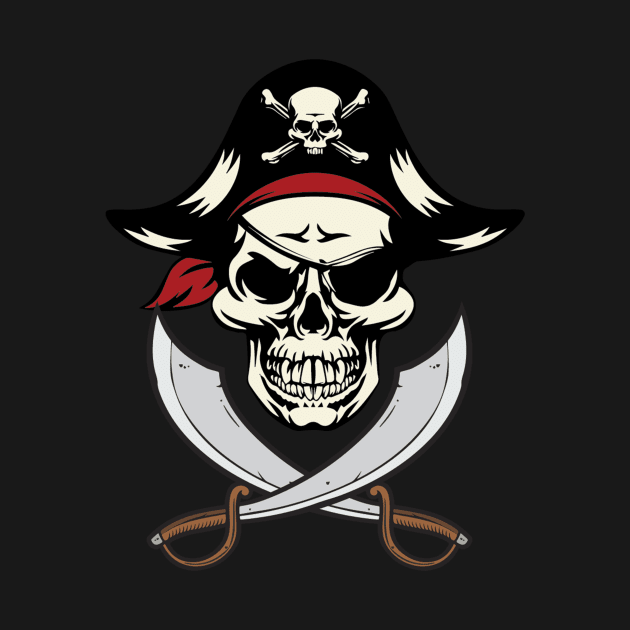 Pirate Shirt Kids or Adults Swords and Skull by GillTee