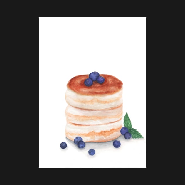 Pancakes watercolor by GinaaArts