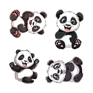 Playful Panda Pals Sticker Pack 2 - 3 T-Shirt