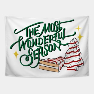 Christmas Cake, Retro Christmas, The Most Wonderful Season Tapestry