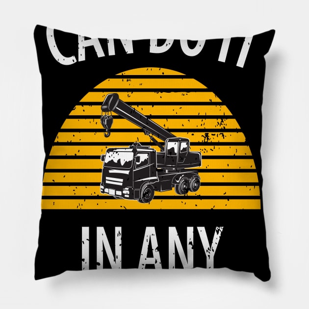 crane driver father father's day construction work Pillow by Johnny_Sk3tch