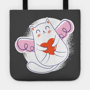 cat with wings and a heart Tote