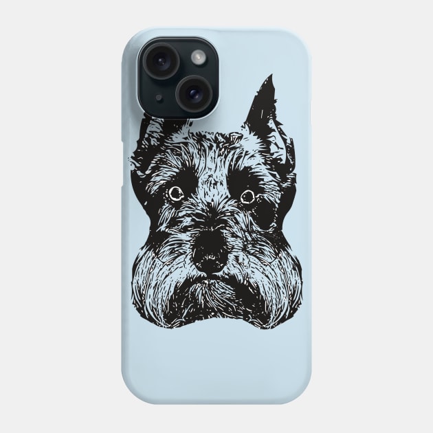 Schnauzer Face Phone Case by DoggyStyles