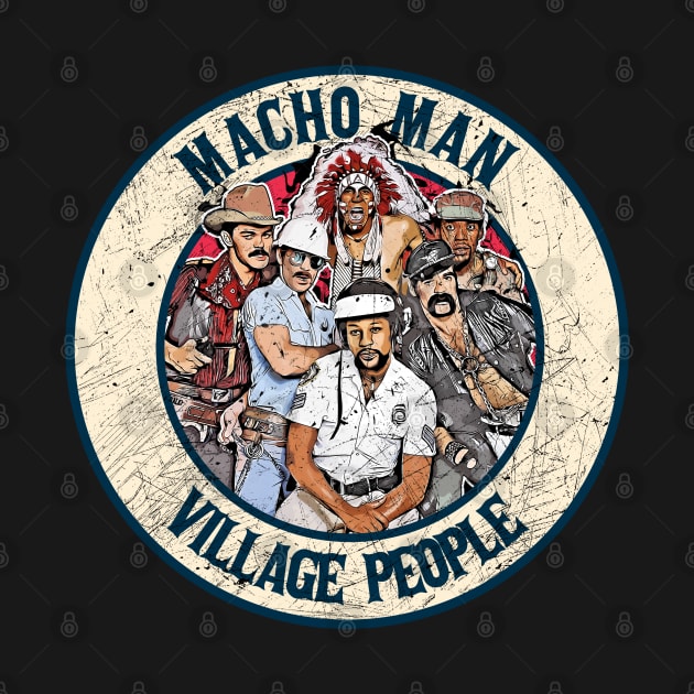 Retro Style Fan Art Design Village People // vintage Macho Man by rido public