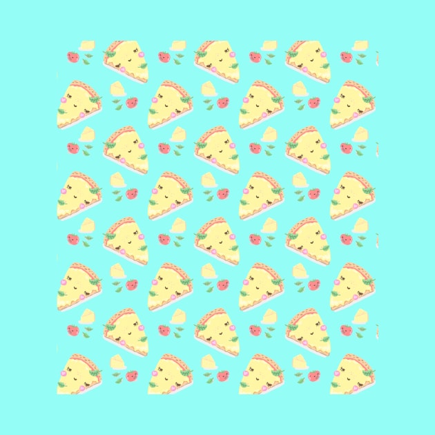 cute pizza pattern by Lamalou Design