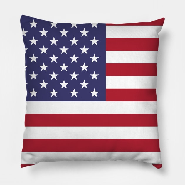 USA American Flag Patriotic Red, Blue, White Color Design Pillow by sofiartmedia