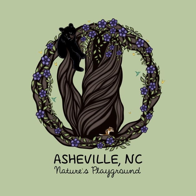 Nature's Playground Asheville, NC - Colored LeafBG 05 by AVL Merch