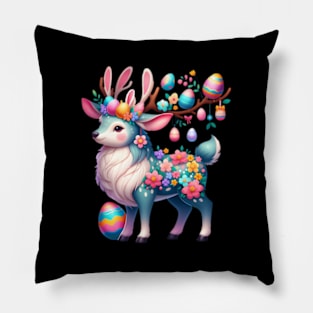 ny Reindeer Bunny HapEaster Egg Hunt Pocket Pillow