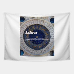 Libra Zodiac Roman Numeral Print Tapestry