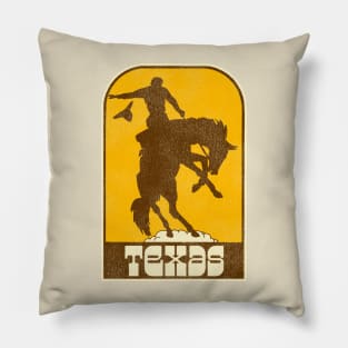 Texas Vintage Western Cowboy Rodeo Travel Souvenir Pillow