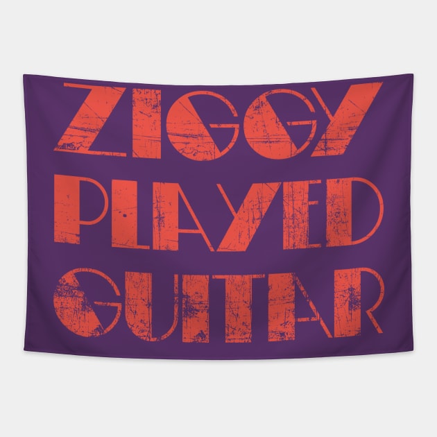 Ziggy Played Guitar - Lyrics Vintage Look Typography Design Tapestry by DankFutura