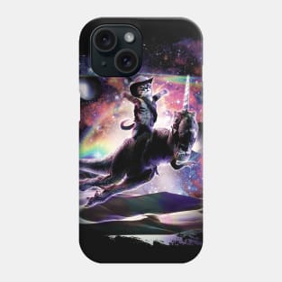 Galaxy Cat On Dinosaur Unicorn In Space Phone Case