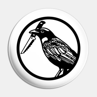 crow with knife Pin