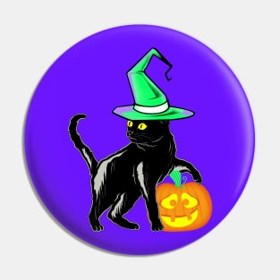 Black  Halloween Cat Pin