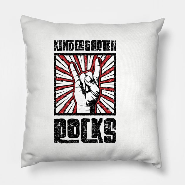 Kindergarten Rocks - Red - Barn Shirt USA Pillow by Barn Shirt USA