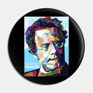 Abstract Popart Gustav Mahler in WPAP Pin