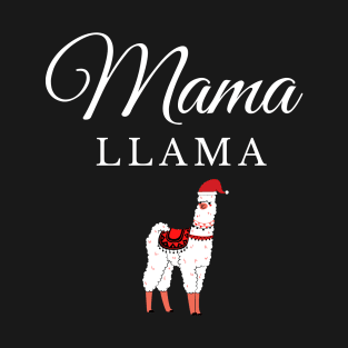 Mama Llama in a Santa Hat T-Shirt