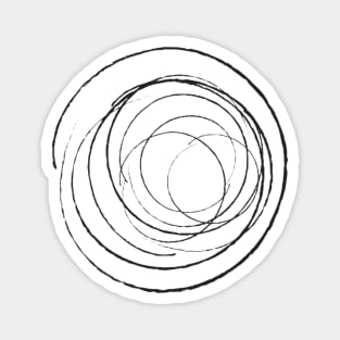 Abstract  Art Black and White Circle Graphic Magnet