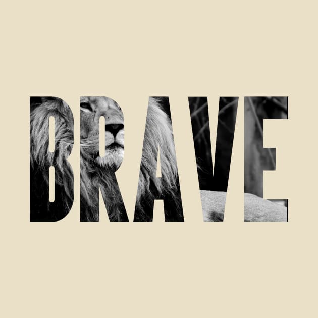 Brave Inspirational Lion Photo B&W by Anthony88